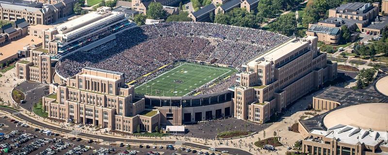 Notre Dame Stadium on a game day.